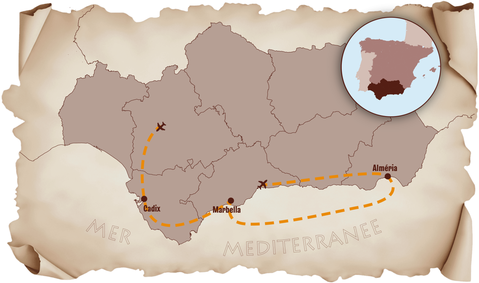 Carte avec encart Littoral et Bien-être